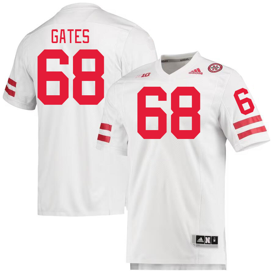 #68 Nick Gates Nebraska Cornhuskers Jerseys Football Stitched-White